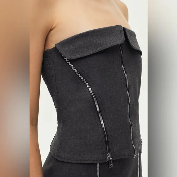 ZARA ZW COLLECTION BUSTIER TOP - Picture 2 of 11